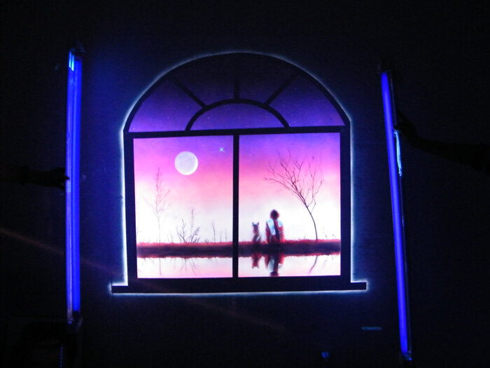 Glowing blacklight UV mural 2 by Dongbai Tang