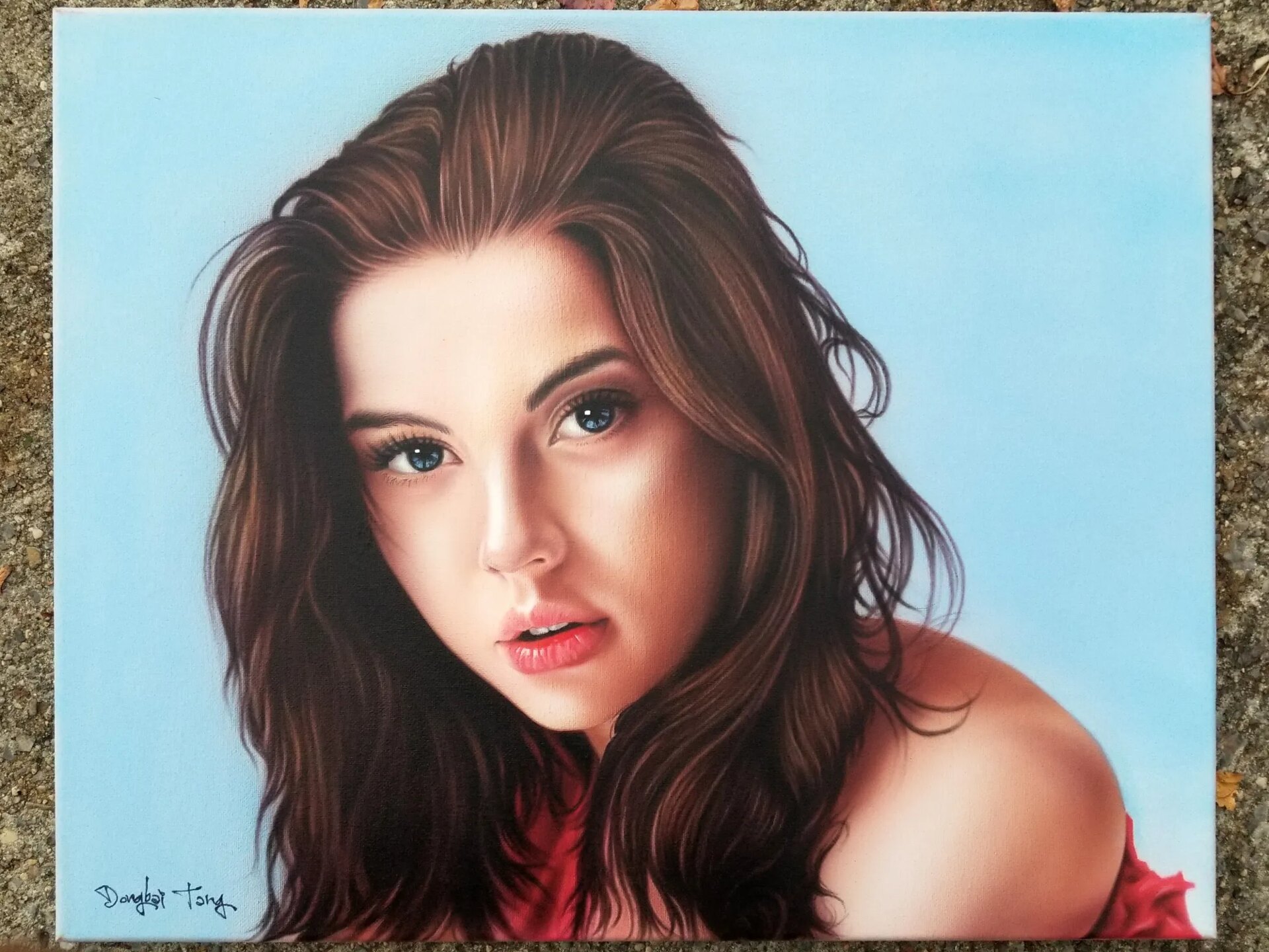Hand-painted realistic portrait